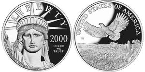 100 Доллар США (1776 - ) Платина 