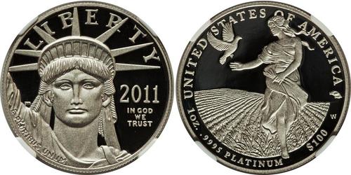 100 Доллар США (1776 - ) Платина 