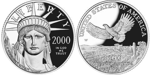 100 Доллар США (1776 - ) Платина 