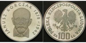 100 Злотий Польща Срібло 