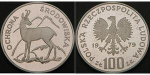 100 Злотий Польща Срібло 