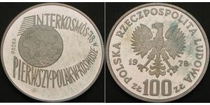 100 Злотий Польща Срібло 