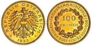 100 Крона Первая Австрийская Республика (1918-1934) Золото 