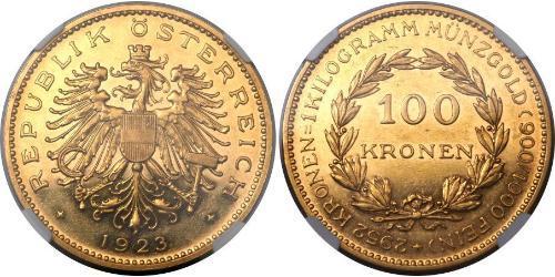100 Крона Перша Австрійська Республіка (1918-1934) Золото 