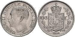 100 Lev Kingdom of Romania (1881-1947) Nickel Carol II of Romania (1893 - 1953)