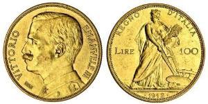 100 Лира Kingdom of Italy (1861-1946) Золото Виктор Эммануил III (1869 - 1947)