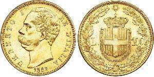 100 Лира Kingdom of Italy (1861-1946) Золото Умберто I (1844-1900)