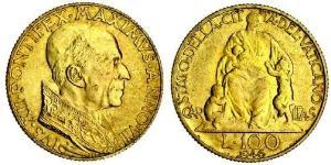 100 Лира Ватикан (1926-) Золото Пий XII  (1876 - 1958)