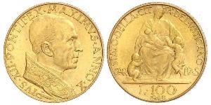 100 Ліра Ватікан (1926-) Золото Пій XII  (1876 - 1958)