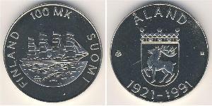 100 Марка Финляндия (1917 - ) Серебро 