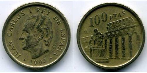 100 Песета Королівство Іспанія (1976 - ) Бронза/Алюміній Хуан Карлос I (1938 - )