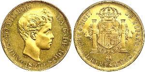 100 Песета Королевство Испания (1874 - 1931) Золото Alfonso XIII of Spain (1886 - 1941)