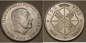 100 Песета Франкистская Испания (1936 - 1975) Серебро Франко, Франсиско(1892 – 1975)