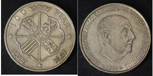 100 Песета Франкистская Испания (1936 - 1975) Серебро Франко, Франсиско(1892 – 1975)