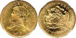 100 Peso Chile Gold 