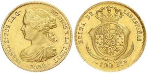 100 Реал Испания Золото Isabella II of Spain (1830- 1904)