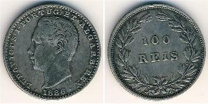 100 Рейс Королевство Португалия (1139-1910) Серебро Luis I of Portugal (1838 -1889)