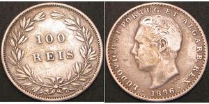 100 Рейс Королевство Португалия (1139-1910) Серебро Luis I of Portugal (1838 -1889)