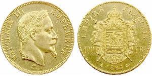 100 Франк Вторая французская империя (1852-1870) Золото Наполеон III Бонапарт (1808-1873)