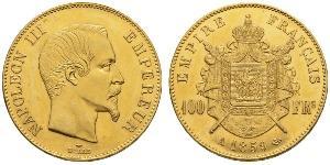 100 Франк Вторая французская империя (1852-1870) Золото Наполеон III Бонапарт (1808-1873)
