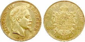 100 Франк Вторая французская империя (1852-1870) Золото Наполеон III Бонапарт (1808-1873)