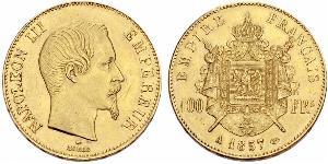 100 Франк Вторая французская империя (1852-1870) Золото Наполеон III Бонапарт (1808-1873)