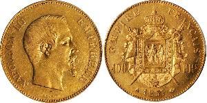 100 Франк Вторая французская империя (1852-1870) Золото Наполеон III Бонапарт (1808-1873)