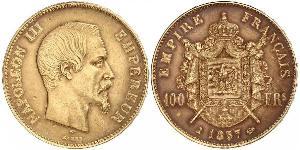 100 Франк Вторая французская империя (1852-1870) Золото Наполеон III Бонапарт (1808-1873)