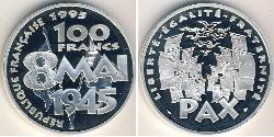 100 Франк French Fifth Republic (1958 - ) Срібло 
