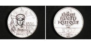 100 Франк French Fifth Republic (1958 - ) Срібло 