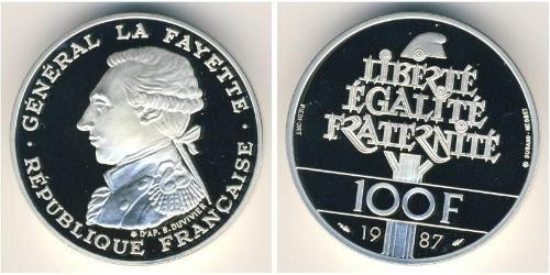 100 Франк French Fifth Republic (1958 - ) Срібло 