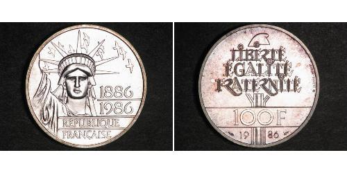 100 Франк French Fifth Republic (1958 - ) Срібло 