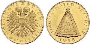 100 Шиллинг Federal State of Austria (1934-1938) Золото 