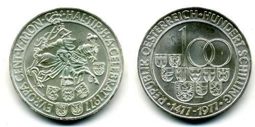 100 Шиллинг Австрийская Республика(1955 - ) Серебро 