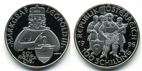 100 Шилінг Австрійська Республіка (1955 - ) Срібло 