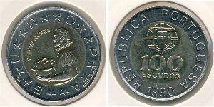 100 Эскудо Португальская Республика (1975 - ) Биметалл 