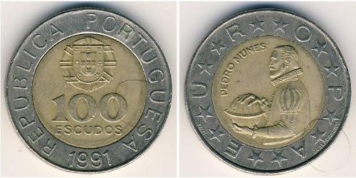 100 Эскудо Португальская Республика (1975 - ) Биметалл 