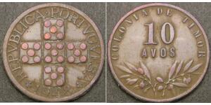 10 Avo Portugal / Osttimor (1702 - 1975) Bronze 