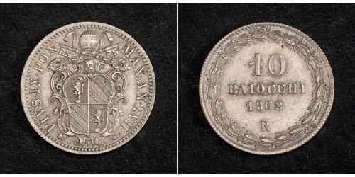 10 Baiocco États pontificaux (752-1870) Argent 