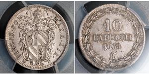 10 Baiocco Papal States (752-1870) Silver 
