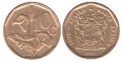 10 Cent Afrique du Sud (1910 - ) Acier/Laiton 
