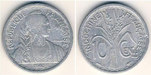 10 Cent Indochina francesa (1887-1954) Aluminio 