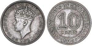 10 Cent British Malaya (1826 - 1963) Argent George VI (1895-1952)