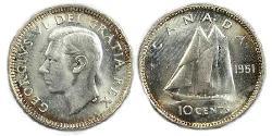 10 Cent Canada Argent George VI (1895-1952)