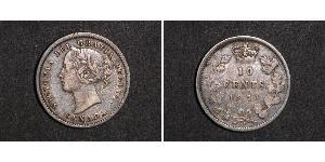 10 Cent Canada Argent Victoria (1819 - 1901)
