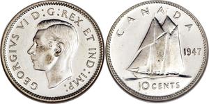 10 Cent Canada Argent George VI (1895-1952)