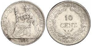 10 Cent Indochine française (1887-1954) Argent 