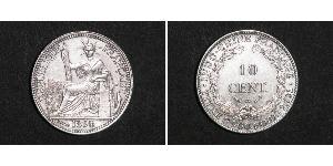 10 Cent Indochine française (1887-1954) Argent 