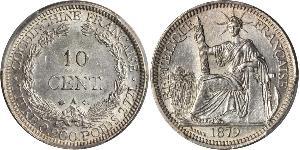 10 Cent Indochine française (1887-1954) Argent 