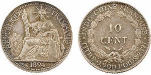 10 Cent Indochine française (1887-1954) Argent 